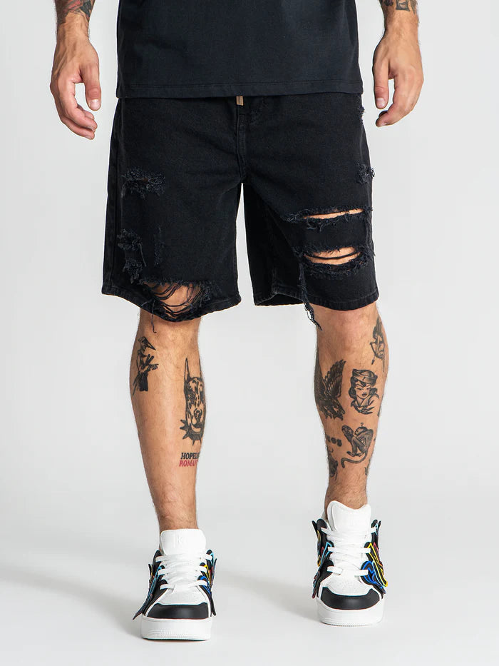 Pantalones Cortos Rotos Negros