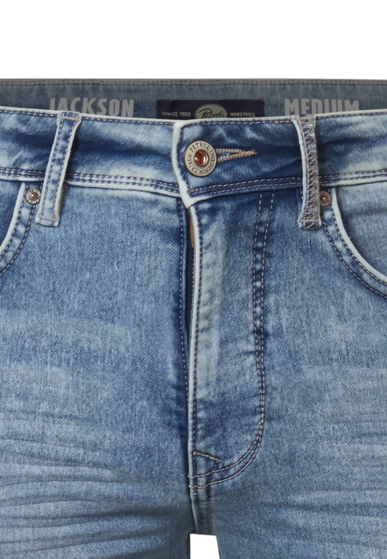 Denim Short Slim Fit Azul Aqua