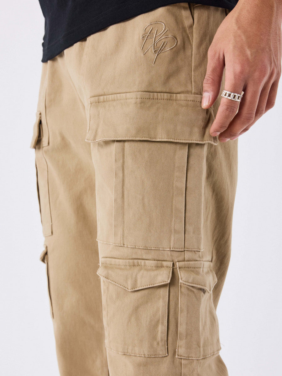 Pantalones Cargo con múltiples bolsillos Beige