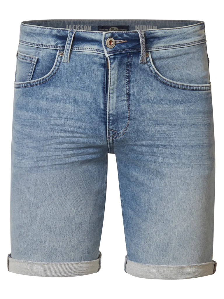 Denim Short Slim Fit Azul Aqua