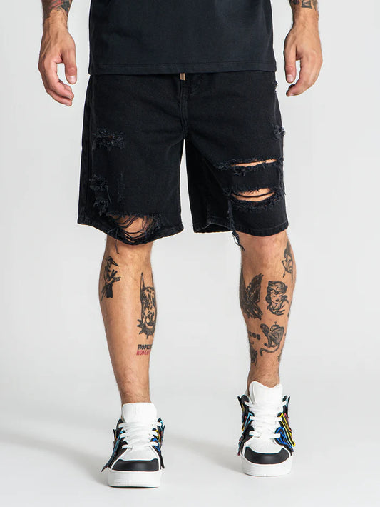 Pantalones Cortos Rotos Negros