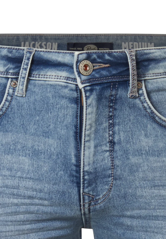 Denim Short Slim Fit Azul Aqua