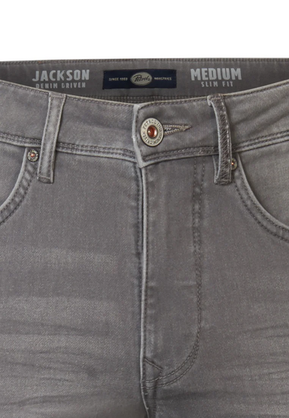 Denim Short Slim Fit Gris