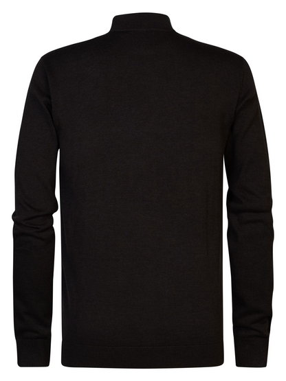 Men Knitwear Collar Basic Negro
