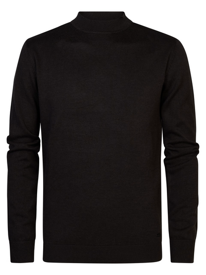 Men Knitwear Collar Basic Negro