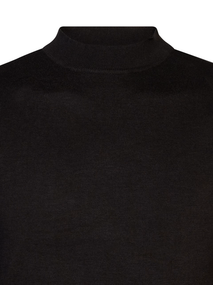Men Knitwear Collar Basic Negro