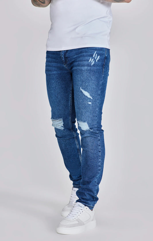 Jeans de ajuste delgados angustiados